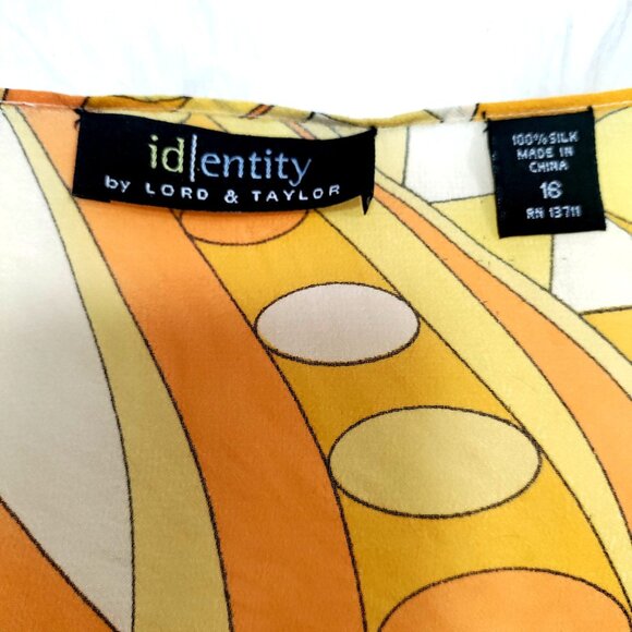 Identity By Lord & Taylor Vintage Silk Retro Cold Shoulder Blouse Size 16 NWT - Picture 10 of 15